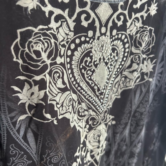 Vanilla Sugar Y2K Black and Gray Patterned Blouse Large - Picture 10 of 16